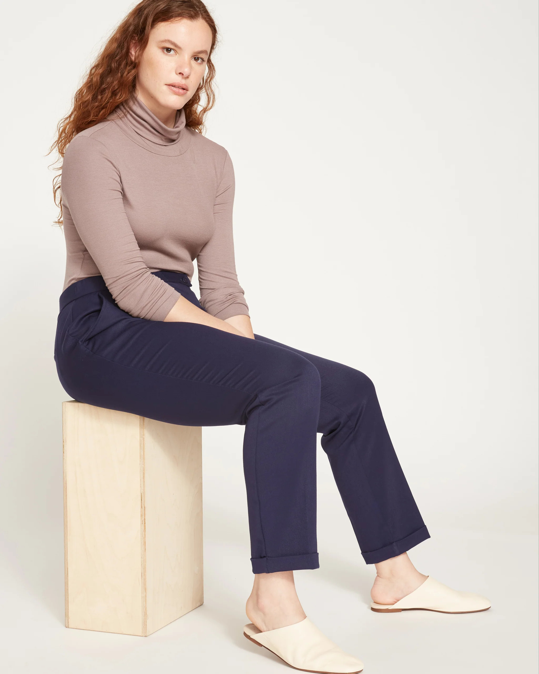 All Day Cuffed Cigarette Pants - Navy | Universal Standard