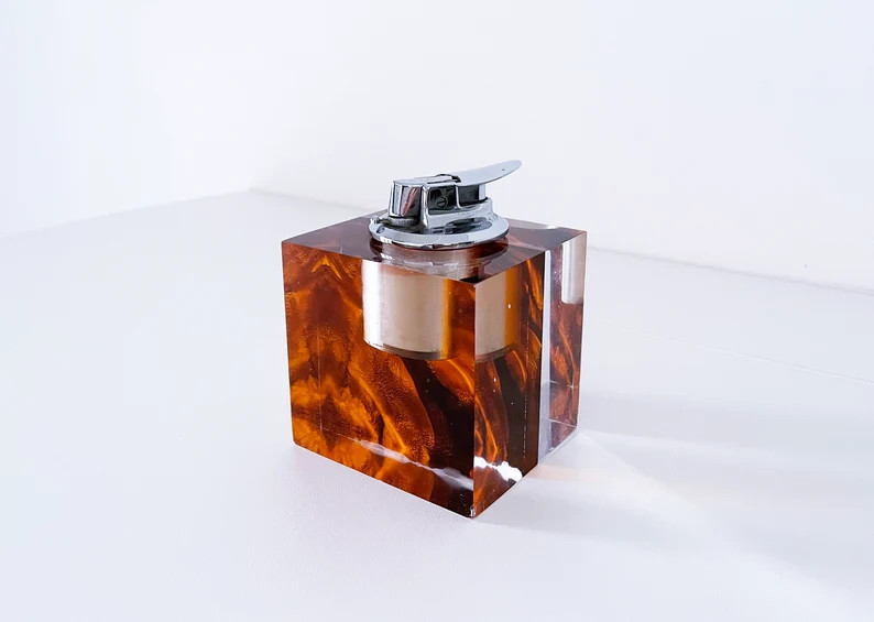 1960's Faux Tortoise Shell Lucite Ronson Table Lighter | Etsy (US)