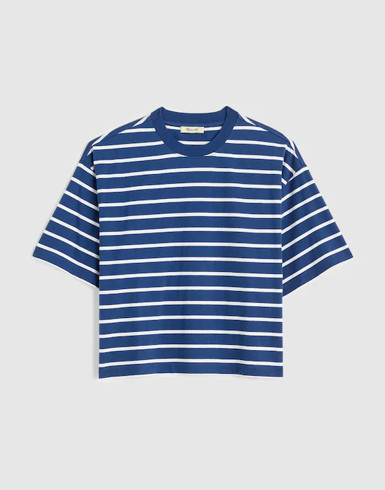 The Boxy Crop Tee in Allday Jersey | Madewell