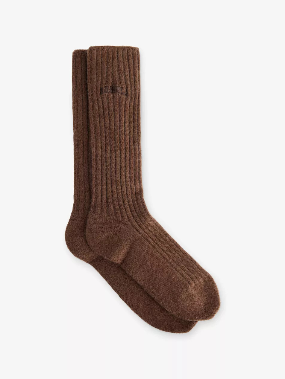 Ribbed Brand-Embroidery Knitted Socks | Selfridges