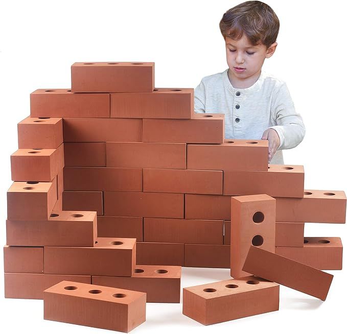Playlearn 50pc Foam Brick Building Blocks for Kids- Storage Bag Included - Actual Brick Size – ... | Amazon (US)