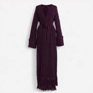 Brand New! Hanifa Miya Plum Long Knit Cardigan (Still in Package) | Poshmark