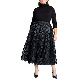 Women's Dimensional Dot Full Skirt | Macy's