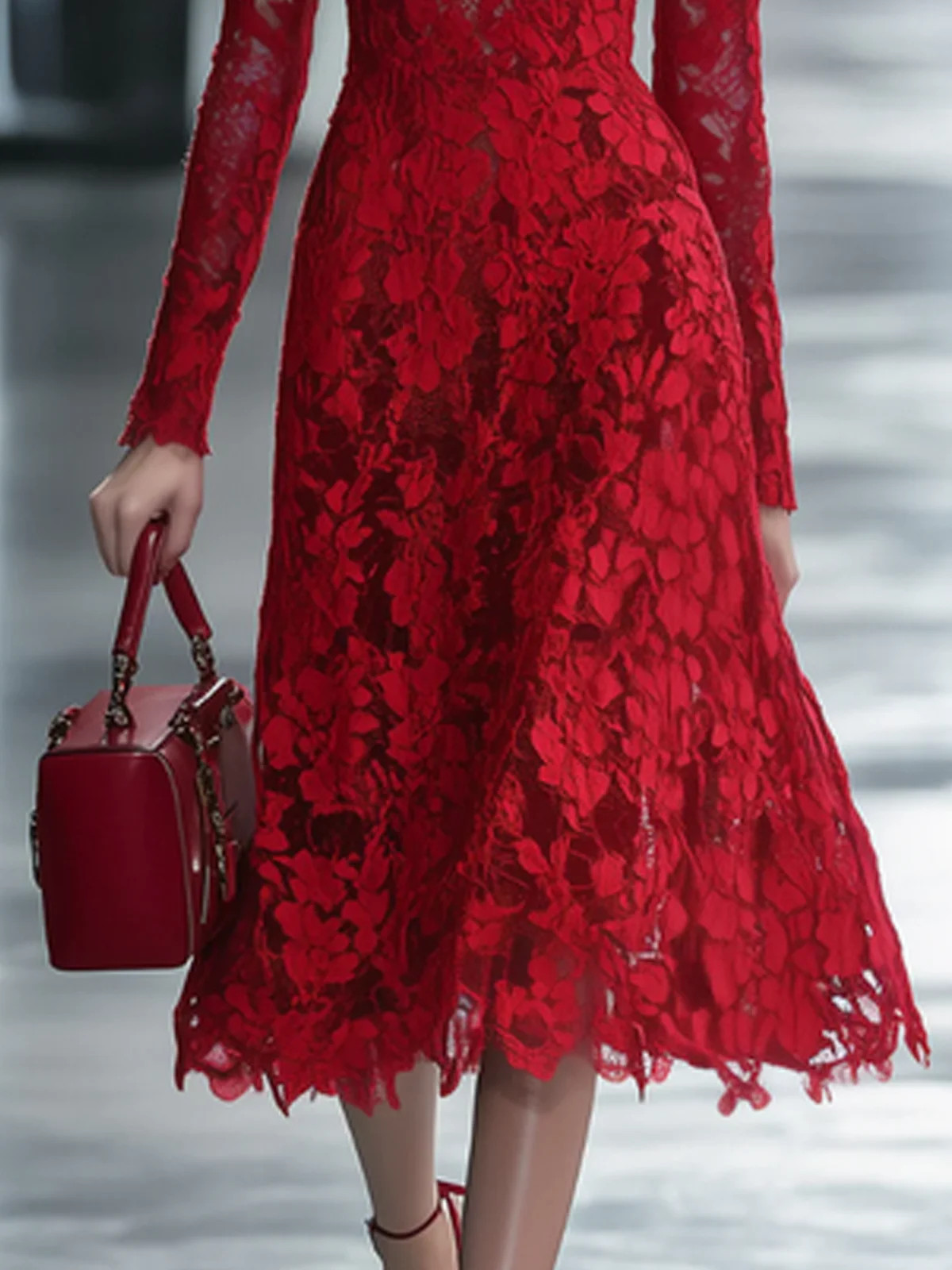 Stylewe Women Elegant X-Line Plain Buttoned Stand Collar  Midi Dress | Stylewe