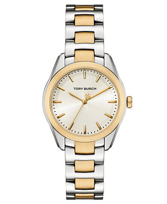 Tory Burch Women's The Miller Two-Tone Stainless Steel Bracelet Watch 34mm - Macy's | Macy's