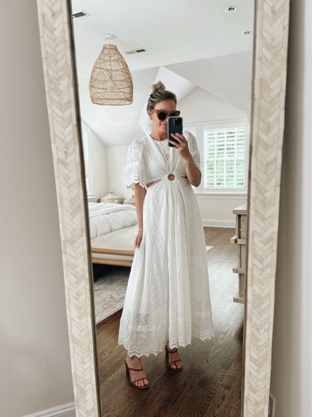 White summer dress 
-size small, I’m 5’5
-sized up half in heels 

vacation dress, bridal dress

#LTKFindsUnder100 #LTKShoeCrush #LTKSeasonal