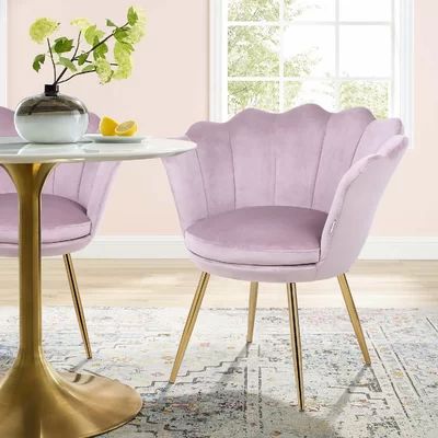Todmorden Velvet Upholstered Arm Chair Rosdorf Park Upholstery Color: Pink | Wayfair North America