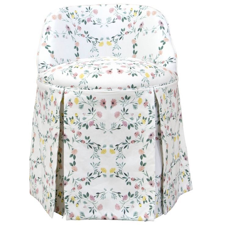 Vanity Chair in Kaleidoscope Floral Blush/White - Skyline Furniture | Target