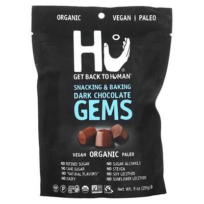 Hu, Snacking & Baking Gems, Dark Chocolate, 9 oz (255 g) | iHerb