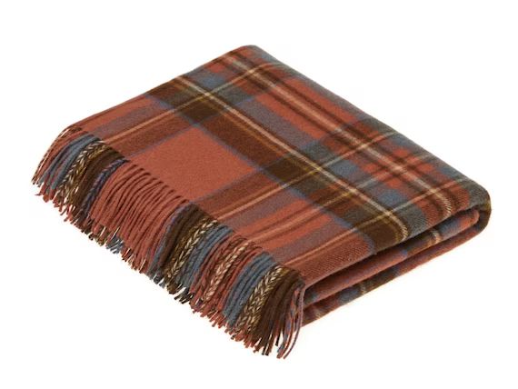 Merino Lambswool   Antique Royal Stewart Tartan Throw Blanket | Etsy | Etsy (US)