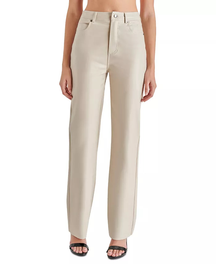 Steve Madden Women's Loren High-Rise Faux-Leather Pants - Macy's | Macy's