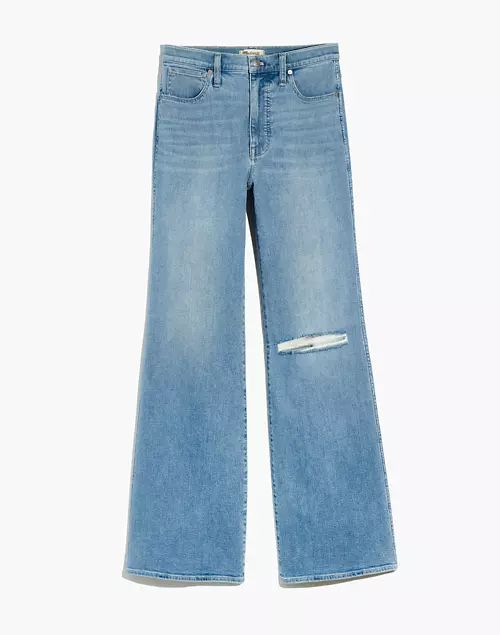 11" High-Rise Flare Jeans in Eversfield Wash: Knee-Rip Edition | Madewell