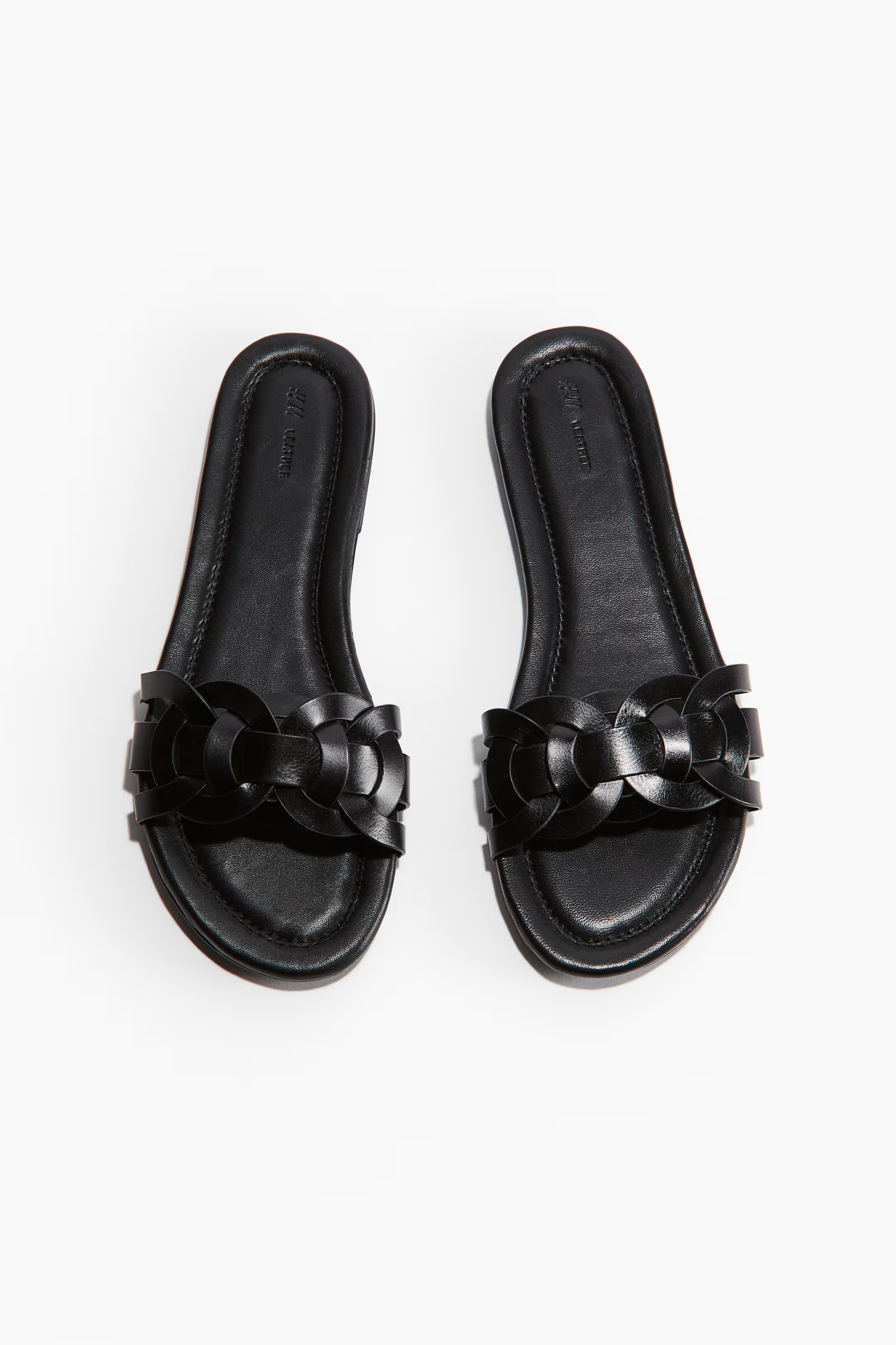 Leather Sandals - No heel - Burgundy - Ladies | H&M US | H&M (US + CA)