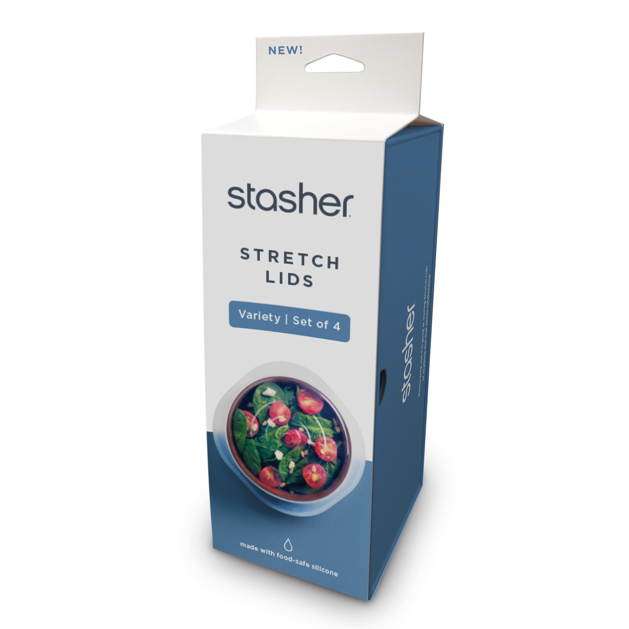 Stasher Premium Reusable Silicon Stretch Lids Variety 4-Pack, Clear, 9”, 6.5”, 4.5”, 2.5”... | Amazon (US)