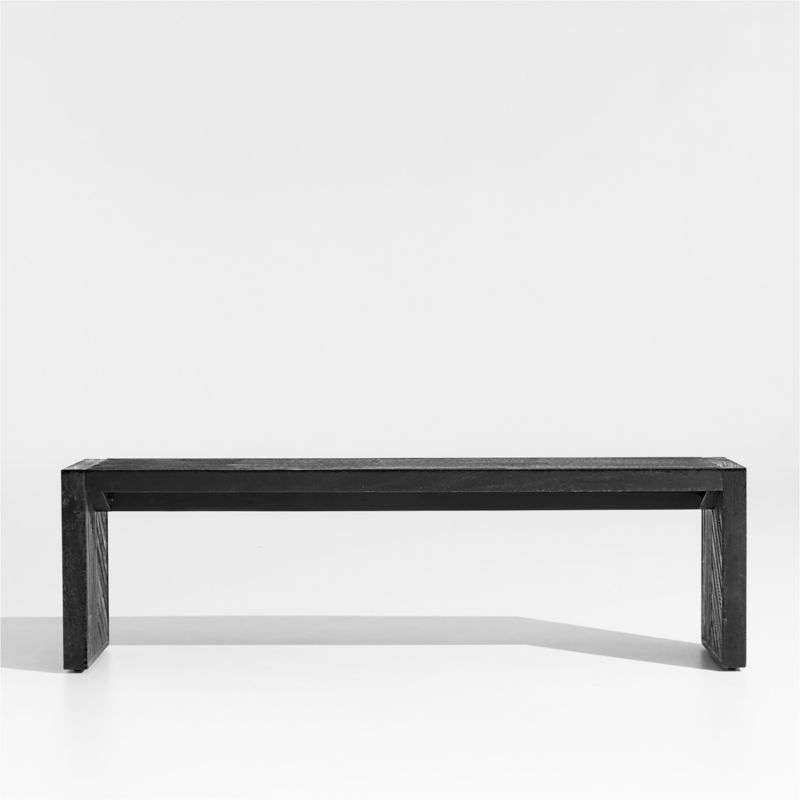 Dunewood 61" Charcoal Wood Dining Bench + Reviews | Crate & Barrel | Crate & Barrel