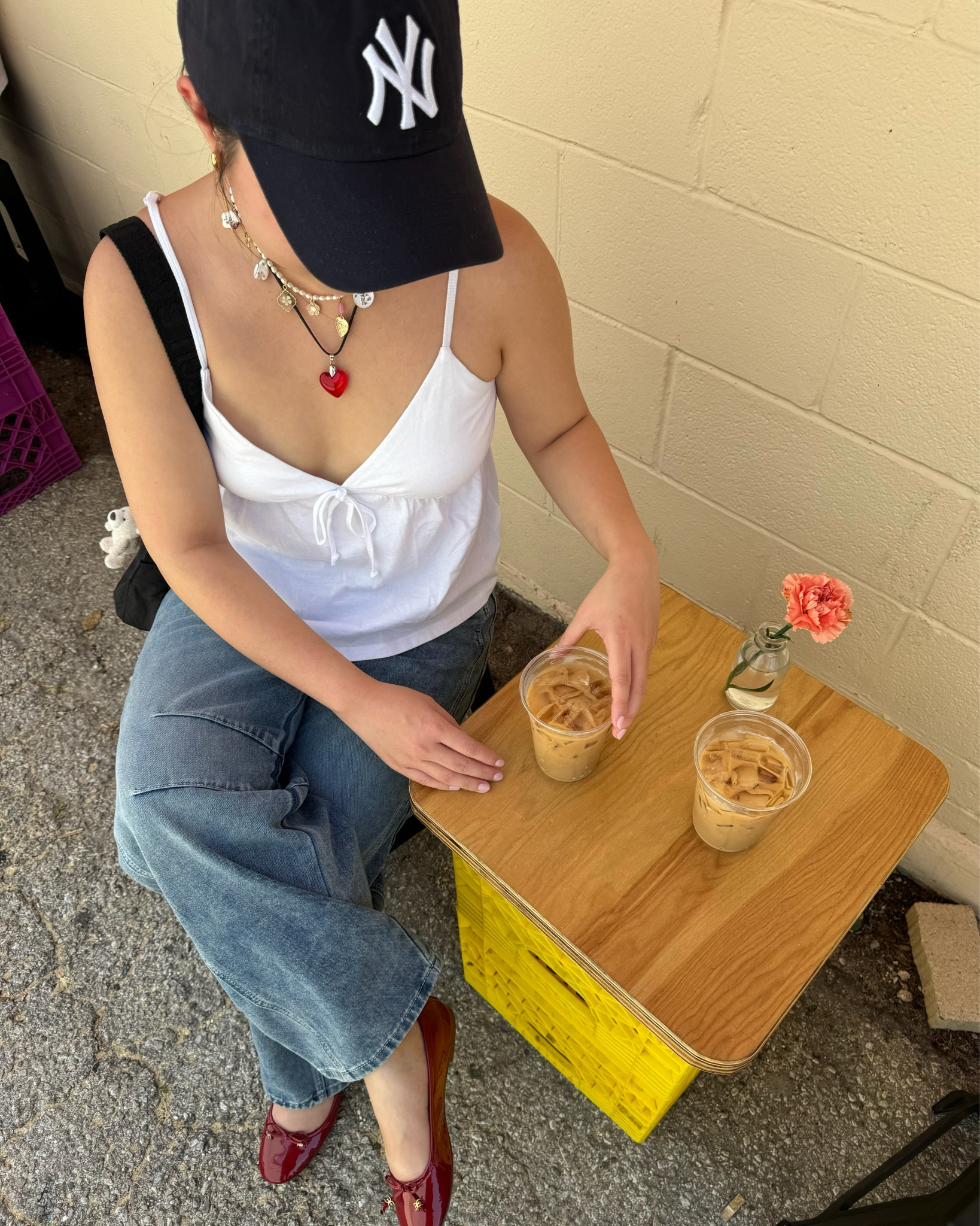 weekend casual summer outfit inspo 🤍

sizing details:
top - M
bottom - L (i sized up to wear them low rise and for a baggier fit)

#LTKBacktoSchool #LTKFindsUnder50 #LTKStyleTip