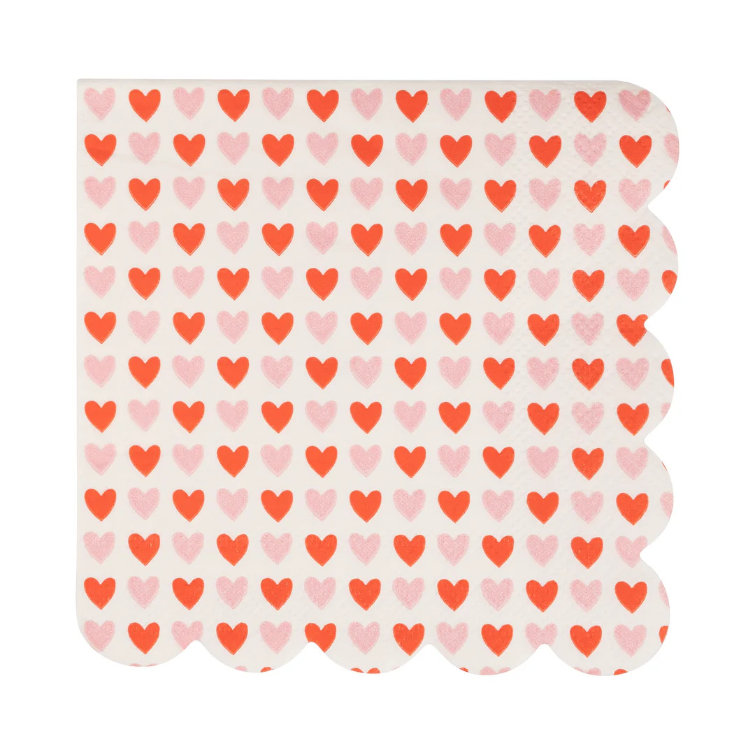 Hearts Scalloped Cocktail Napkin | My Mind's Eye