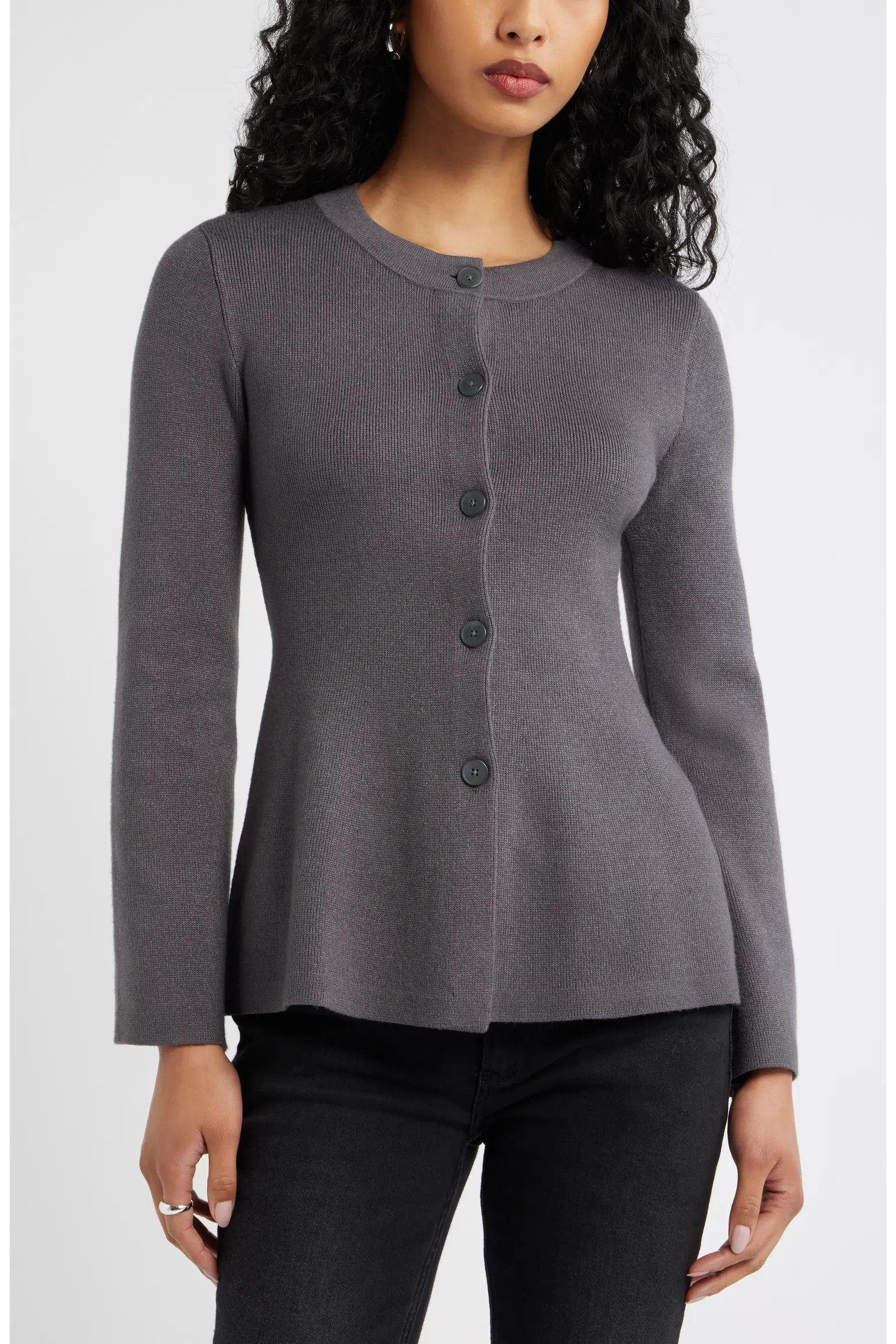 Button Front Peplum Cardigan (Women) | Nordstrom | Nordstrom