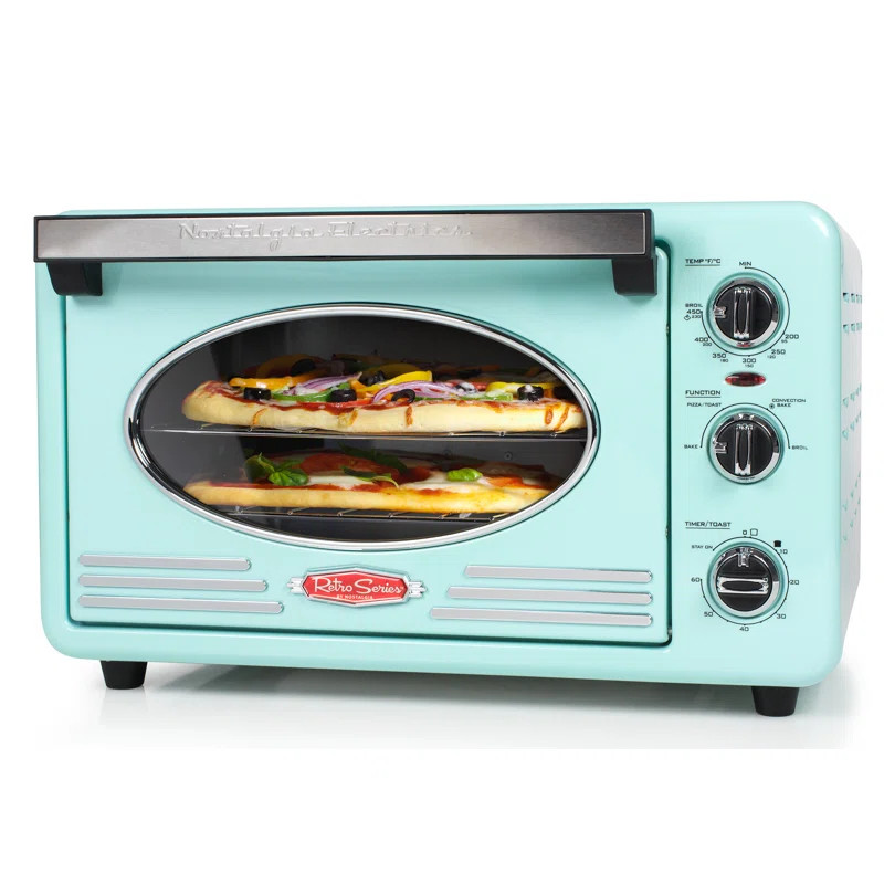 Nostalgia Large-Capacity 0.7-Cu. Ft. Capacity Multi-Functioning Retro Convection Toaster Oven, Fi... | Wayfair North America