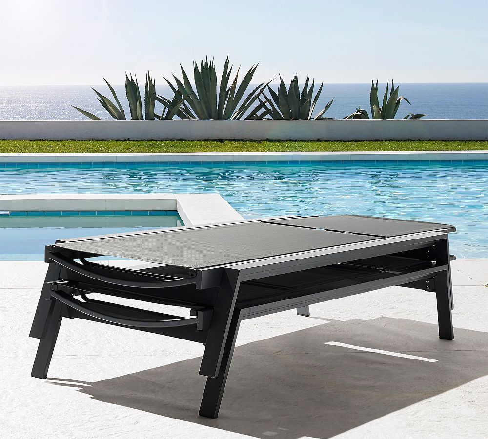 Indio Metal & Mesh Stackable Outdoor Single Chaise Lounge, Set of 2 | Pottery Barn (US)