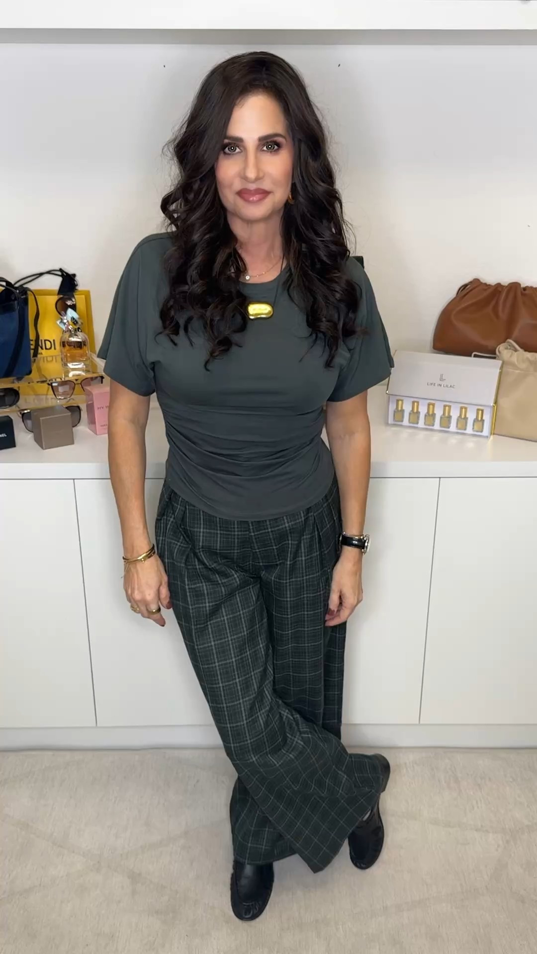 Plaid is always in Fashion during these seasons . 
Top is a pleated tee is a jersey material size sm , pants size 2 us . 
#fallstyle #fallworkinspo #plaidlooks 



#LTKSaleAlert #LTKStyleTip #LTKOver40