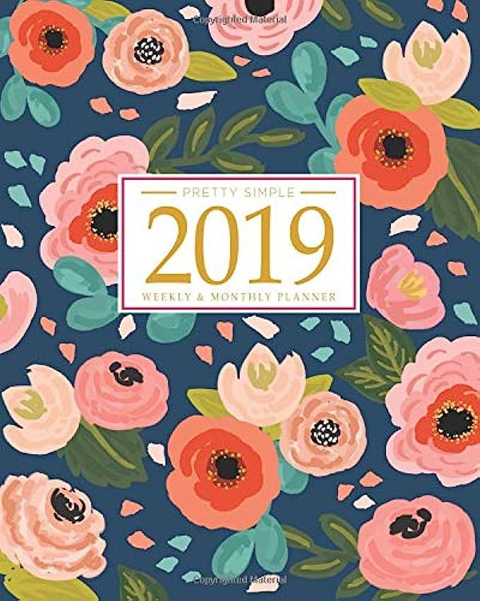 2019 Planner Weekly And Monthly: Calendar + Organizer | Inspirational Quotes And Navy Floral Cover | | Amazon (US)