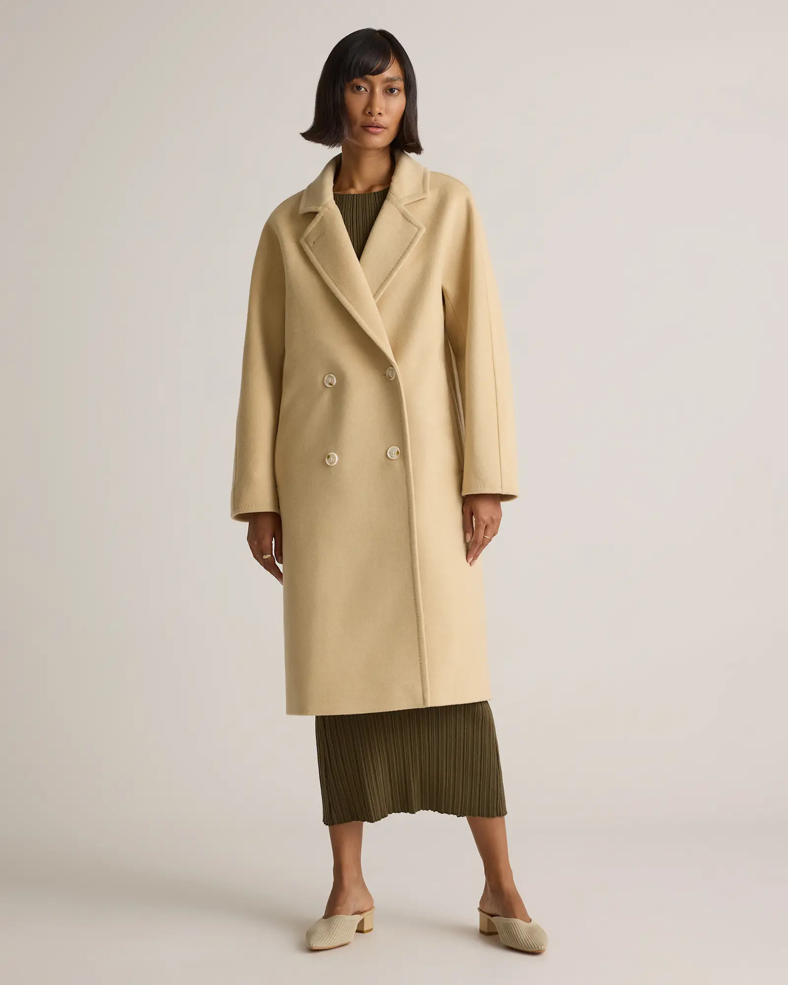 Italian Wool Double-Breasted Slouch Coat | Quince