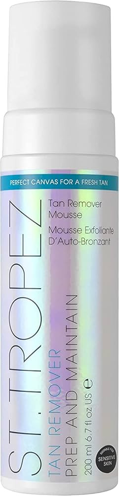 St.Tropez Tan Remover Mousse & Primer, 2-in-1 Prep and Maintain, Detox and Prime Skin, Sensitive ... | Amazon (US)