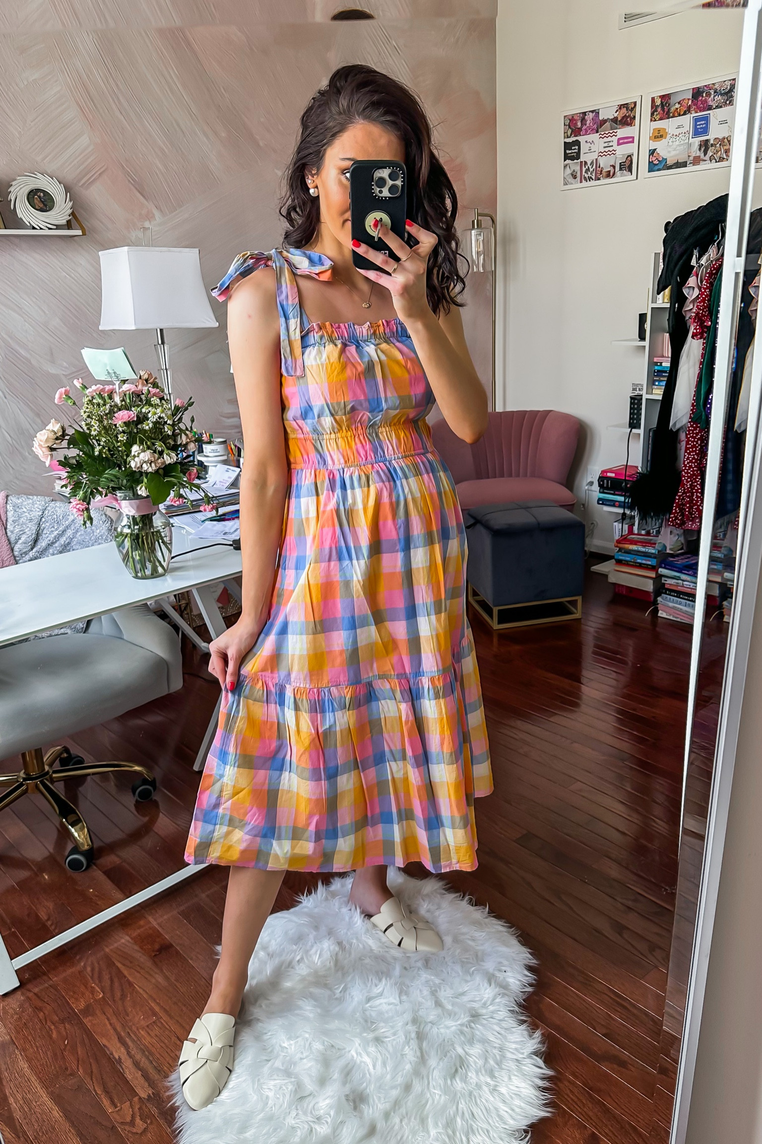 Plaid midi dress // Easter dress // bump friendly dress // Walmart fashion // baby shower dress // affordable spring dress under $30 🧡 wearing size S, adjustable tie shoulder straps!

#LTKsalealert #LTKbump #LTKSeasonal