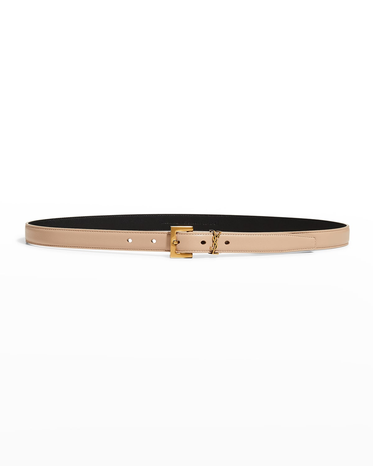 YSL Monogram Leather Belt | Neiman Marcus