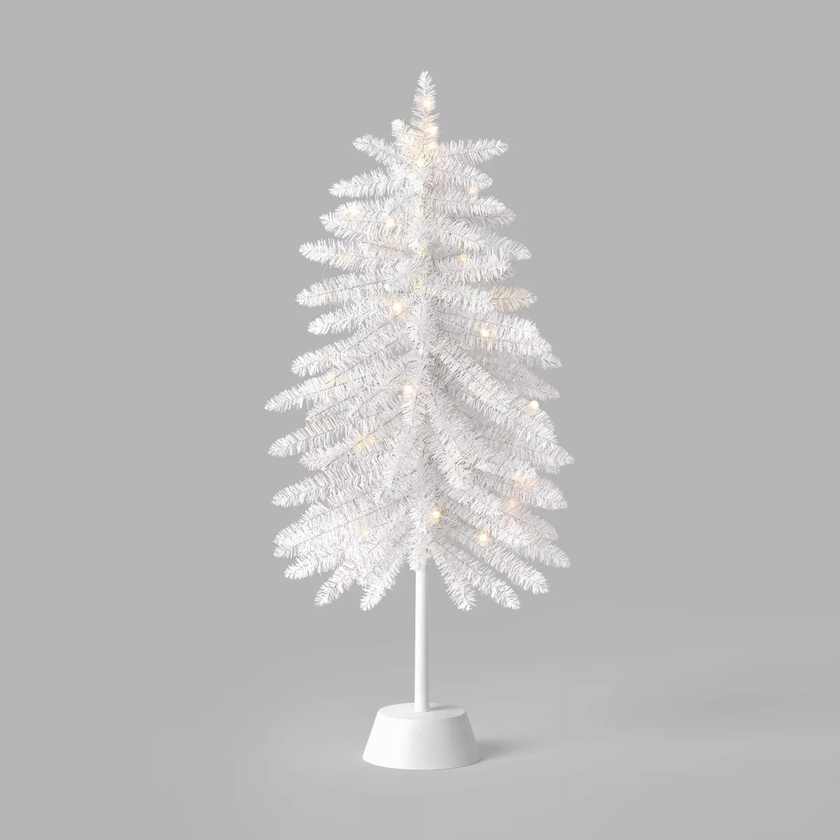Pre-lit Slim White Tinsel Alpine Fir Artificial Christmas Tree White Lights - Wondershop™ | Target