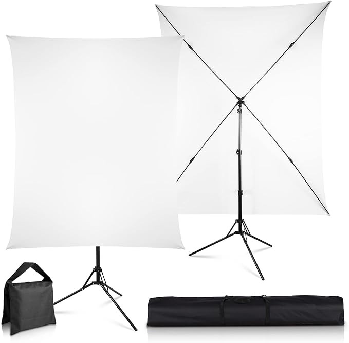 White Backdrop Background with Stand for Photography, Foccalli Portable Backdrop Stand Kit with C... | Amazon (US)