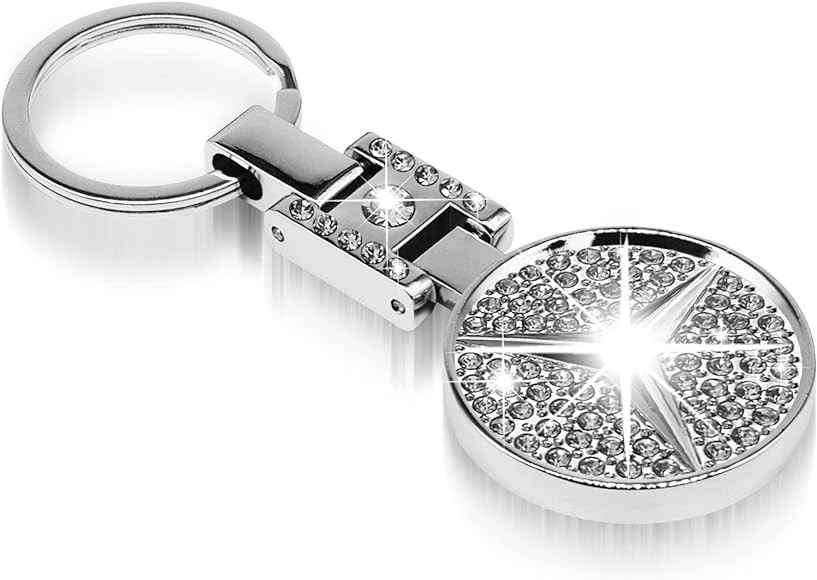 Bling Crystal Car Keychain, Car Logo Key Ring, 3D Metal Emblem Pendant Classic Elegant Double Sid... | Amazon (US)