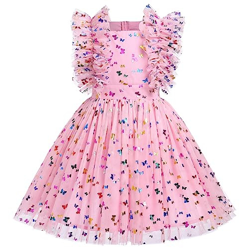 Kids Girls Confetti Birthday Princess Dress Ruffle Sleeve Boho Cake Smash Photo Shoot Outfit 3-10... | Amazon (US)