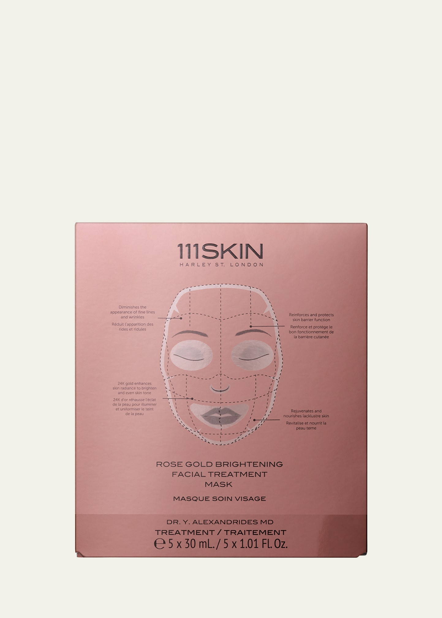 111SKIN Rose Gold Brightening Facial Treatment Mask Box, 5 Count | Bergdorf Goodman
