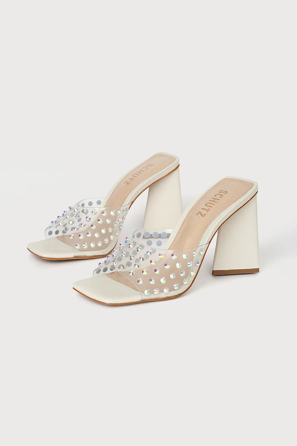 Lizah Ivory Clear Rhinestone High Heel Sandals | Lulus (US)