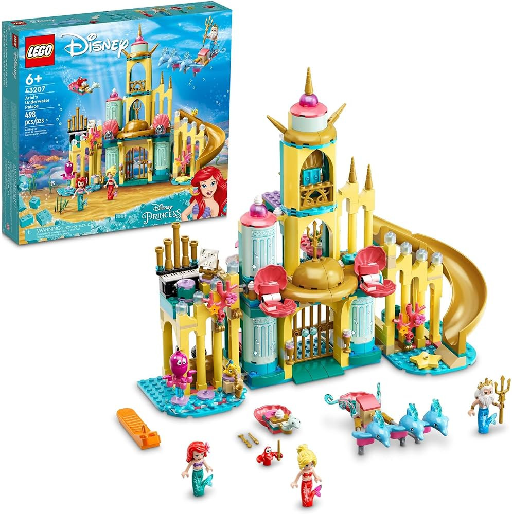 LEGO Disney Princess Ariel’s Underwater Palace Building Toy 43207 Toy Castle Building Kit, Gift... | Amazon (US)