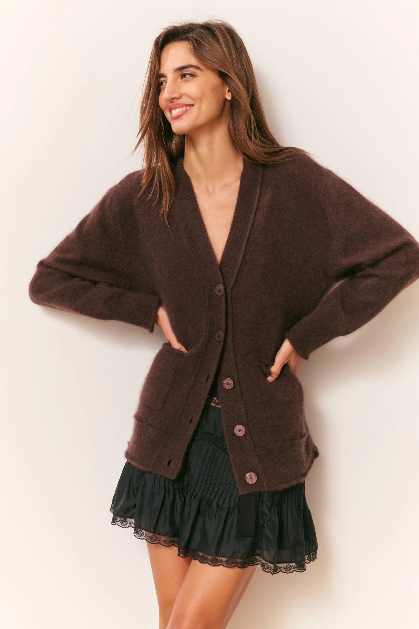Applene Brushed Cashmere Cardigan | LoveShackFancy