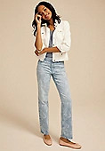 edgely™ Floral High Rise Relaxed Straight Jean | Maurices