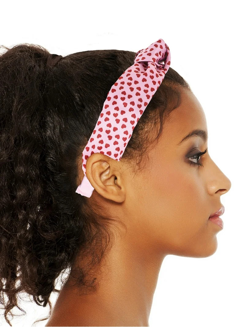 Way to Celebrate Valentine's Day Pink Hearts Fabric Headband, 1 Piece | Walmart (US)