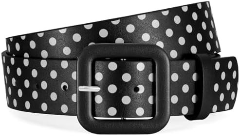 WHIPPY Women Leather Belt Candy Color Fashion Square Buckle Belt Ladies Belt for Jeans Pants Dres... | Amazon (US)