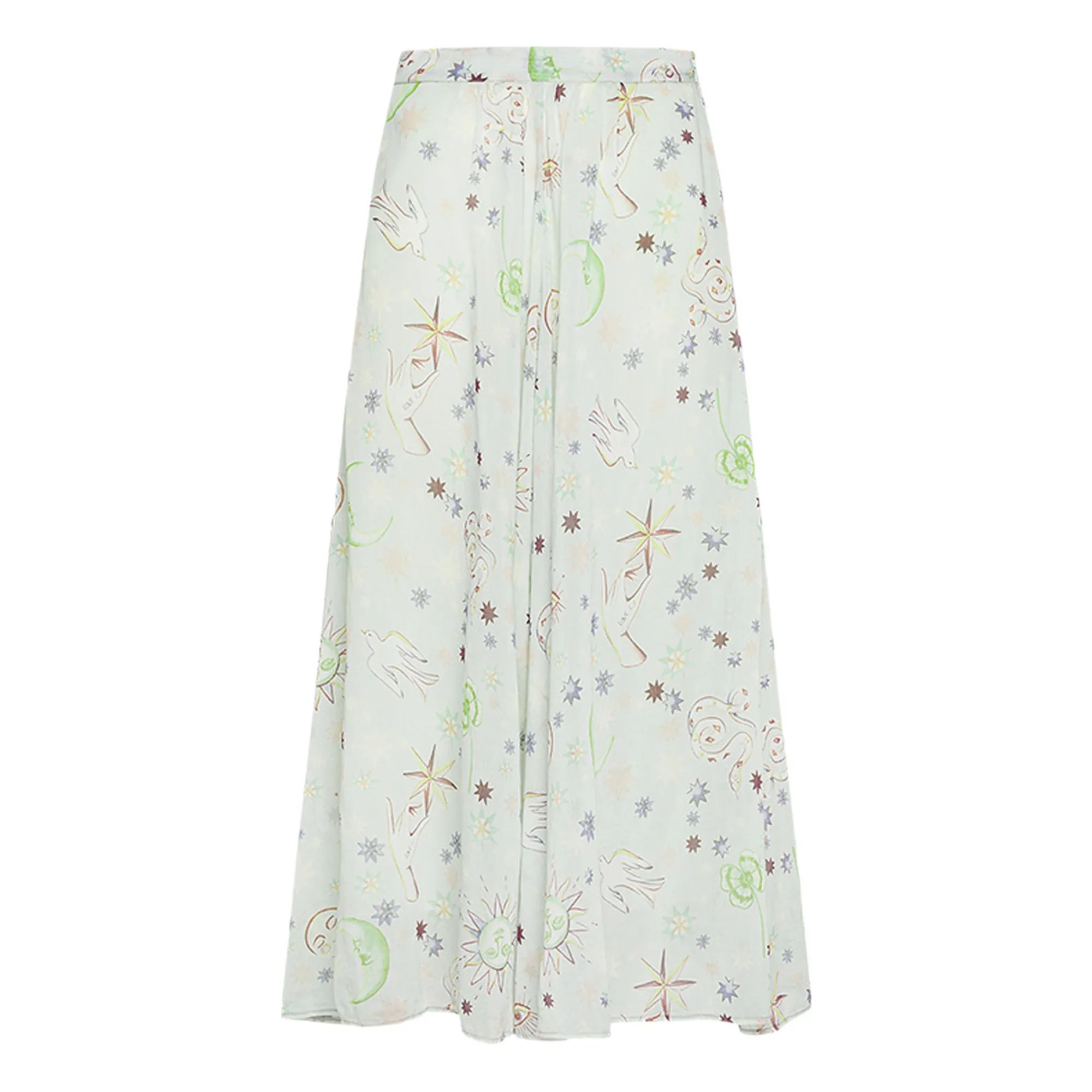 Love Alchemy" Cotton and Silk voile skirt | Light Blue | Smallable