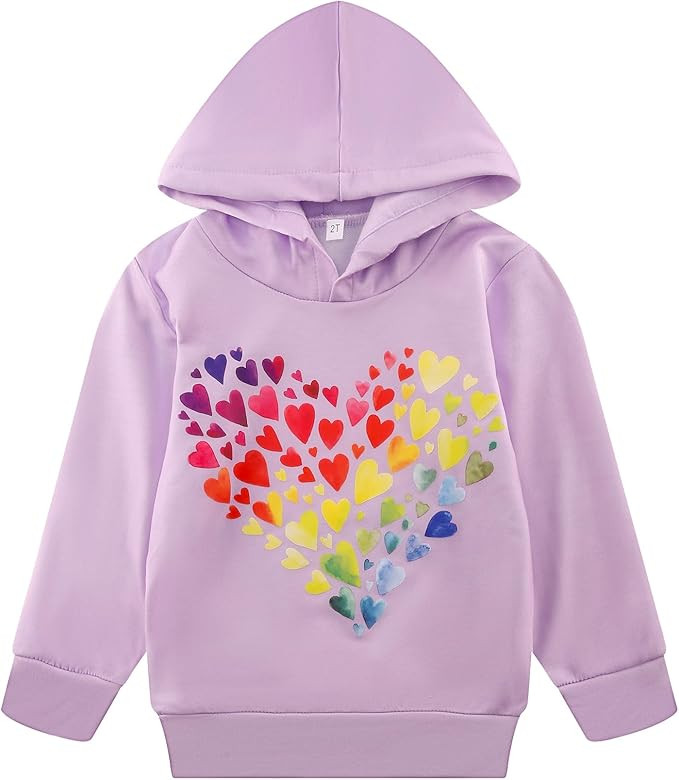 RETSUGO Girls Rainbow Stripes Unicorn Pullover Hoodie Long Sleeve Sweatshirt Tops with Kangaroo P... | Amazon (US)