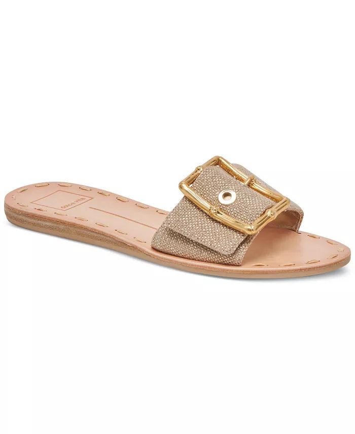 Dolce Vita Women's Dasa Buckle Detailed Slide Flat Sandals - Macy's | Macy's