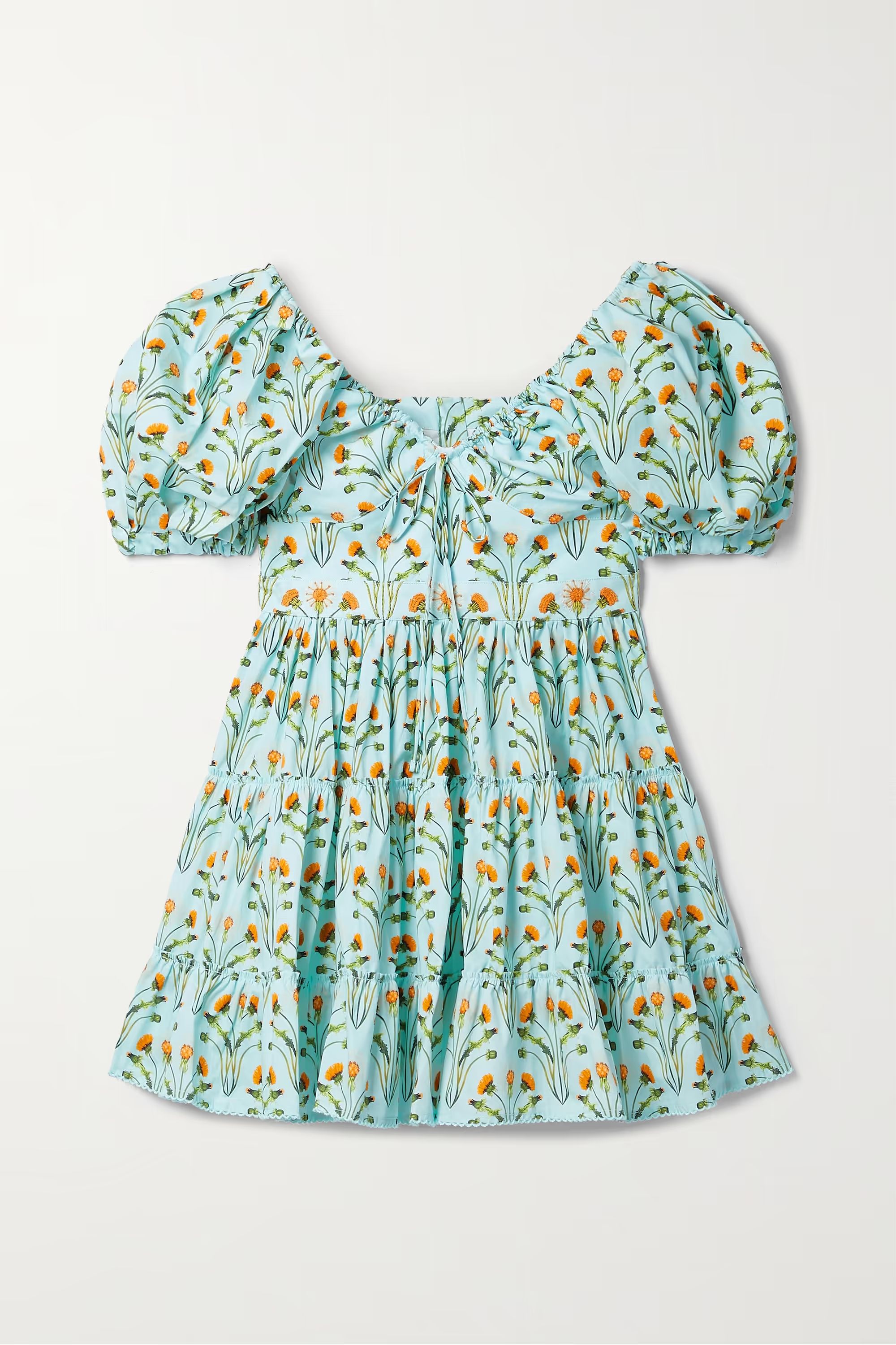 + NET SUSTAIN Manzanilla floral-print cotton-poplin mini dress | NET-A-PORTER (UK & EU)