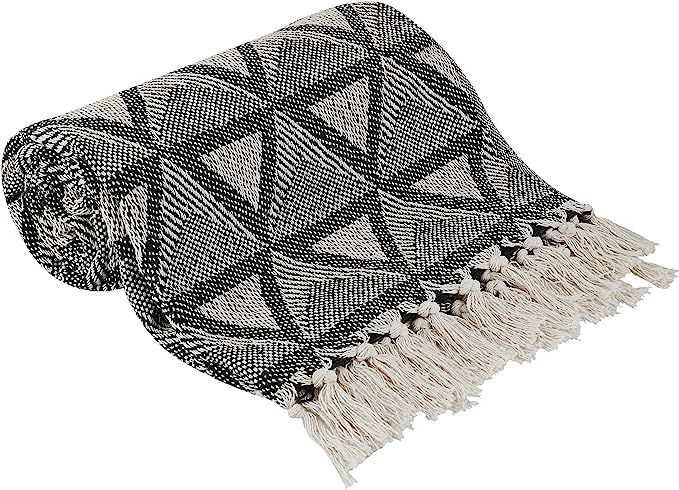 100% Cotton Throw Blanket 50x60 - Lightweight Geometric Daimond Throw Blanket Pattern - Soft Thro... | Amazon (US)