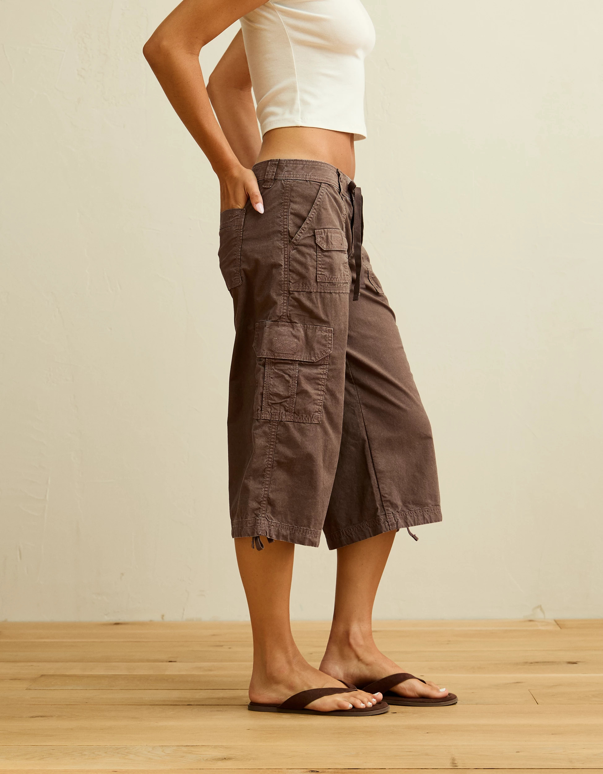 AE Super Low-Rise Baggy Capri Pant | American Eagle Outfitters (US & CA)