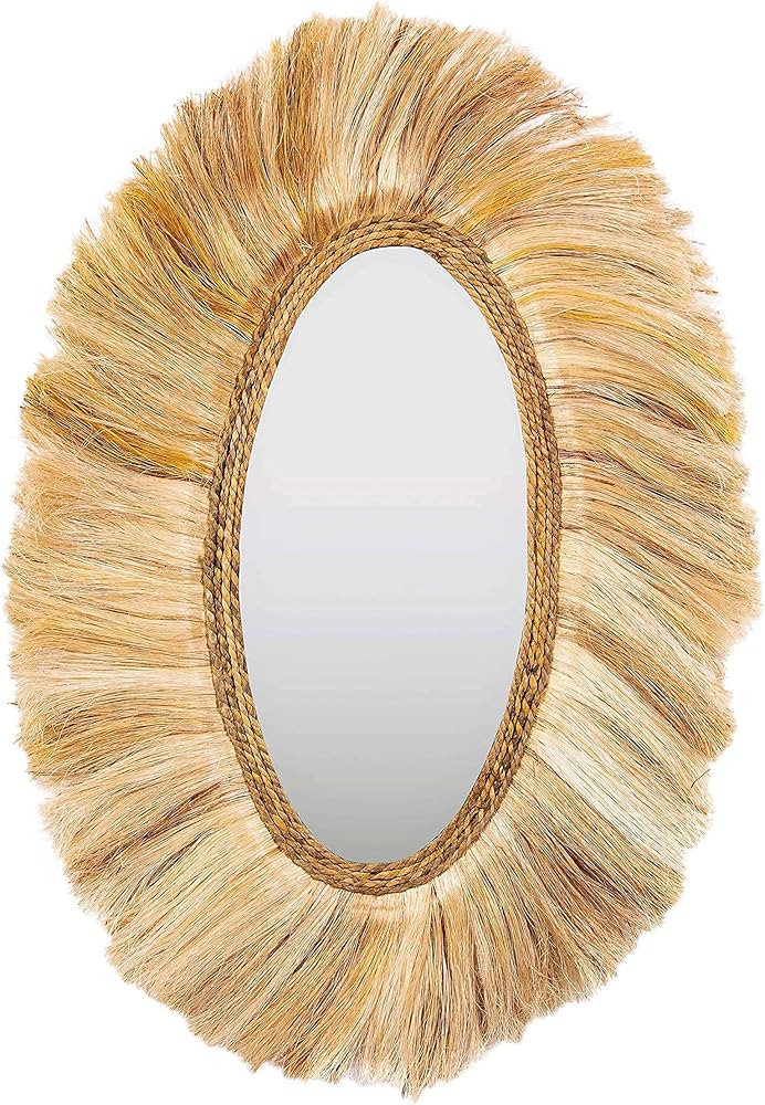 Tov Furniture Tribal Femme-Safari Luxurious Abaca Oval Wall Mirror | Amazon (US)