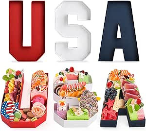 USA Set Cardboard Letter for Charcuterie Red White Blue Patriotic Fillable Tray Charcuterie Paper... | Amazon (US)