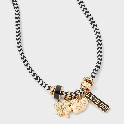 Game Day Let's Go Charm Cluster Rope Cord Necklace - Universal Thread™ Multi | Target